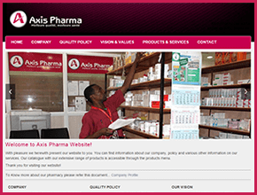 Axis Pharma Burundi Website
