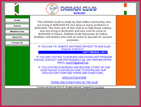Indian Club Burundi website